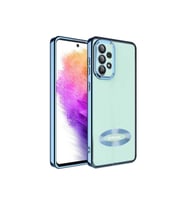 Samsung Galaxy A33 5G Uyumlu Kılıf Kamera Korumalı Logo Gösteren Zore Omega Kapak (Açık Mavi)