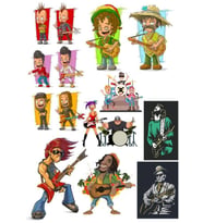 Müzisyen Sticker Set-1 12 Parça Telefon, Tablet, Defter, Laptop Sticker