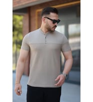 Erkek Hakim Yakalı Kısa Kollu Pamuklu T-shirt