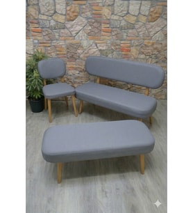 Lakos Bench 1 Puf 2 Elma Sandalye Kılıfı Seti