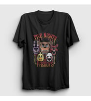 Presmono Unisex Siyah Faces Fnaf Five Nights At Freddy's T-Shirt 469281tt