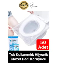 50 Adet Pratik Hijyenik Tek Kullanımlık Klozet Kapağı Pedi Örtüsü Yeni Sezon Koruyucu Kirletmez