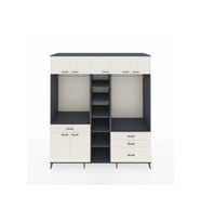Kronos Dolap 11 Raflı 4 Çekmeceli 2 Askılı 220x59x243 Antrasit-Aytaşı/Aytaşı