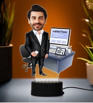 Doğum Günü Hediyesi,Sevgiliye Hediye, Kişiye Özel Fotoğraflı İş Adamı Karikatür 3D Led Lamba (Beyaz)