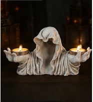 2'li Gotik Pelerinli Hayalet Mumluk İçinde Mum Tealight Mumluk Dekoratif Mumluk Gothic Mumluk Goth Mumluk