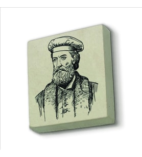 İtalyan Kaşif Marco Polo Baskılı Doğaltaş  Magnet(KRG-062)Buzdolabı Süsü