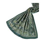 Etnik Desenli Soft Pamuklu Şal 75x190 cm (Zümrüt Yeşili)
