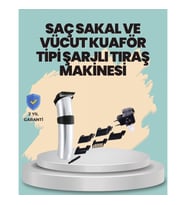 Mey İthalat® Profesyonel Erkek Tıraş Makinesi – Kablosuz, Paslanmaz Bıçaklı ve Tam Aksesuar