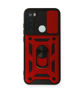 Xiaomi Redmi Note 8 Kılıf Pars Lens Yüzüklü Silikon - Kırmızı