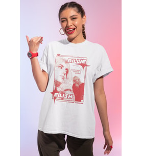 Billie Eilish Happier Than Ever Baskılı Unisex Oversize Şarkıcı Tişört