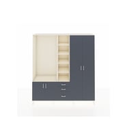Hyperion Dolap 13 Raflı 3 Çekmeceli 4 Kapaklı 220x44x243 Aytaşı-Antrasit/Antrasit