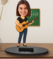 Kişiye Özel  Kadın Müzik Öğretmeni  Tasarımlı  Karikatür Biblo 297