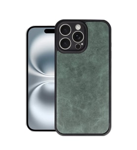 Apple İphone 16 Pro Kılıf Aras Deri Kapak - Koyu Yeşil