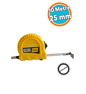 Bükülebilir Şerit Metre 10 Metre 25 mm Düğmeli Ölçüm