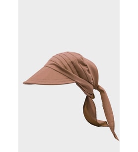 Kadın Safari Bağlamalı Eşarp Siperli Bandana Plaj Şapkası (Bej)