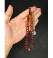 TOZ KEHRİBAR TESBİH BAL RENKLİ KAPSÜL KESİM 11MMX10MM T-567 (Çok Renkli)