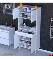 Modilayn ARDA Banyo Dolabı 70x173x32,5cm 1 çekmece 4 kapak ve 7 raflı İhtiyaca uygun kolay kurulum