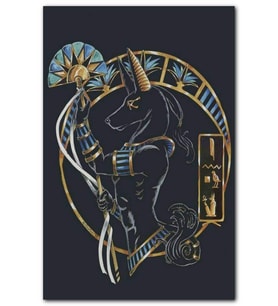 Cakatablo Antik Mısır Anubis ve Hiyeroglifler  MDF Tablo