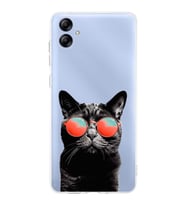 PrintiFy Samsung Galaxy A04e ile Uyumlu 1mm Slim Fit Kedi 3 050d Baskılı Şeffaf  Kılıf