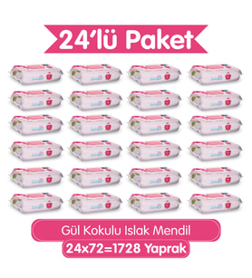 Paddlers Gül Kokulu Islak Mendil 1728 Yaprak (24x72) – Koli