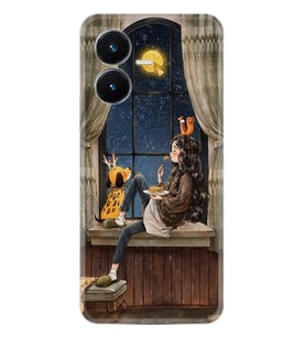 Vivo Y22S Kılıf Resimli Desenli Baskılı Silikon Dog And Girl 1358