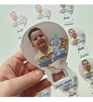 20 Adet Kişiye Özel Ayıcıklı Rakam Tasarımıyla Balon Magnet Açacak Hoşgeldin Yenidoğan ve Yaş Magnet