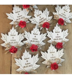 Kişiye Özel Ahşap Magnet Hatıra (Bej)