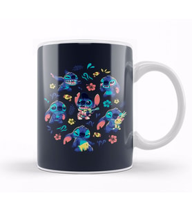 Cute Stitch Pattern Kupa Bardak Porselen