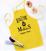 BK Gift Kişiye Özel Lord of The Mangals Tasarımlı Sarı Mutfak Önlüğü-1