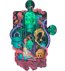 Dystopia (Chaos Collection) Eşsiz Figürlerle Ahşap Puzzle Yapboz