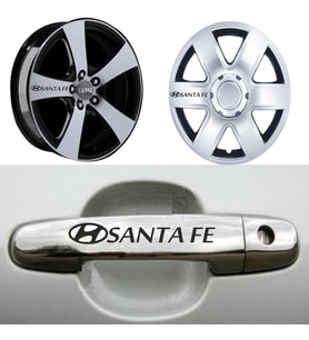 Santa Fe Kapı Kolu Jant Sticker (10 Adet) Etiket Yapıştırma Z163