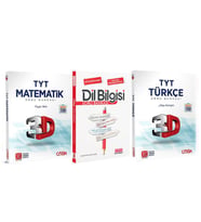 3D TYT Türkçe ve Matematik ile AKM Dil Bilgisi Soru Bankası Seti 3 Kitap