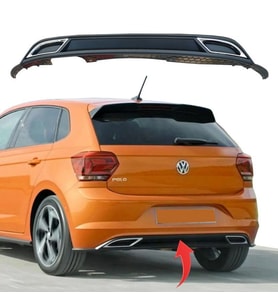 Vw Polo R-Line Arka Tampon Spoyleri Mat 2018 Sonrası 2G6807568