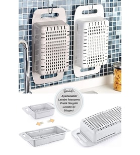 Ayarlanabilir Lavabo İstasyonu Pratik Sürgülü Lavabo İçi Süzgeci