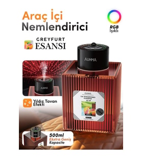 Auhma AF-09 Araç İçi Hava Nemlendirici & Koku Makinesi Greyfurt Esansı 500ml Aromaterapi Difüzör +