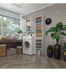 Kenzlife çamaşır makinesi dolabı veronikamaksmdf byz 180*096*20 % 100 MDF full Mdf banyo arkalıksız raflı (Karışık)