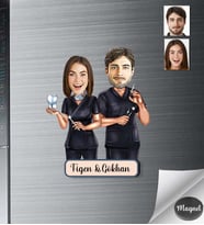 Kişiye Özel Doktor Dişci Arkadaş Ahşap Magnet -1