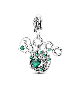 Yeşil Daima Aile Ağacı Sallantılı Charm