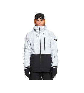 Quiksilver Mission Printed Block Erkek Kayak Montu EQYTJ03478-NATURE-ZOOM-BIRCH Beyaz