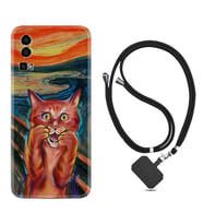 General Mobile Gm 23 Kılıf Silikon Boyun Askılı İpli Desenli Silikon Tablo Cat 1788