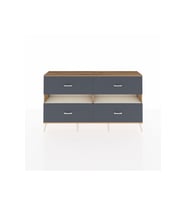 Arges Konsol 2 Raflı 4 Çekmeceli  176x30x99 Çam-Aytaşı/Antrasit