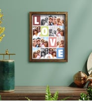 BK Gift Kişiye Özel Love Temalı Doğal Masif Ahşap Çerçeveli Tablo 30x40cm-1