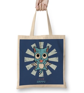 Happy Fairy Tail Retro Japanese Bez Çanta Uzun Saplı