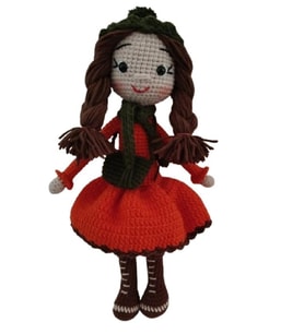 Turuncu Kış Rüyası Bebek Amigurumi Organik Oyuncak