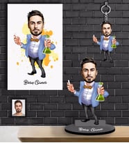 Kişiye Özel Öğretmen Karikatürlü 3 lü Hediye Seti Bay-18