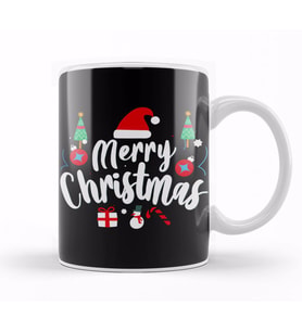 Yılbaşı Yeni Yıl Konseptli Merry Christmas 03 Kupa Bardak Porselen
