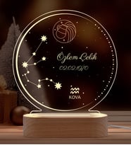 Astroloji Burç Temalı Kişiye Özel Led Gece Lambası