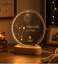 Astroloji Burç Temalı Kişiye Özel Led Gece Lambası