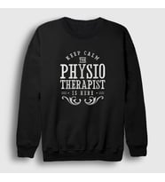 Presmono Unisex Beyaz Calm Hediye Physiotherapist Fizyoterapist Sweatshirt 541973tt (Siyah)
