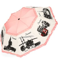 Eleven Pembe İstanbul Konseptli Katlanır Şemsiye (Mavi)